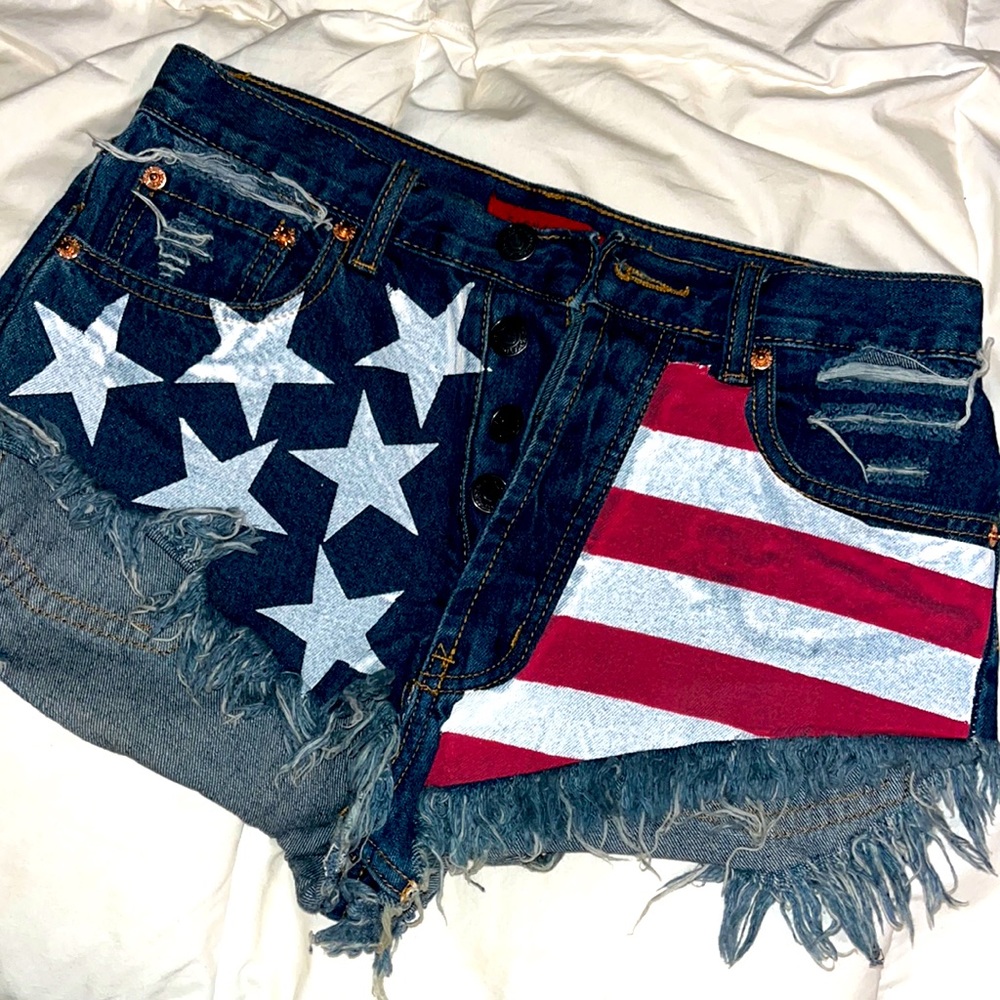 4th of July High Waisted Jean Shorts 🇺🇸